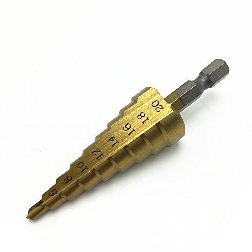 ステップドリル ドリルビット 穴あけ工具 六角 シャンク DIY工具 チタンコート HSS 研磨 9段 4- 20mm 六角 1/4 ホール