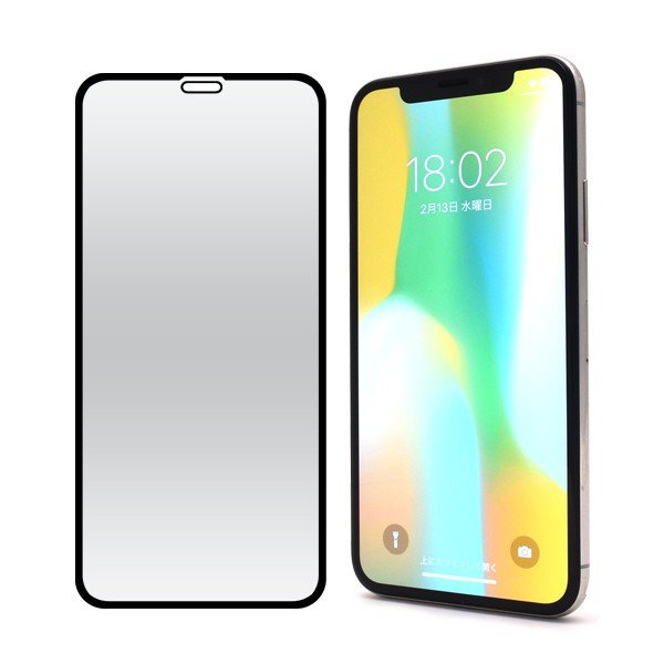 スマホ アイフォン 全面保護フイルム iPhone X/XS iPhoneXR iPhoneXSMax 硬度9H 強化ガラス製黒縁クリーナークロス付属