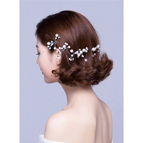 お買い得 ヘアピン パールカラー 5本セット 結婚式 ウェディング パーティー 3