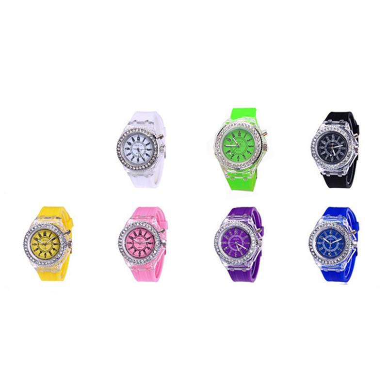 腕時計 レインボー LED 発光 本体 カラフルバリエーション7色