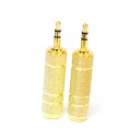 【2個セット】オーディオプラグ 変換アダプター 変換プラグ ステレオ標準プラグ 6.35mm から 3.5mm ミニプラグ へ(2)