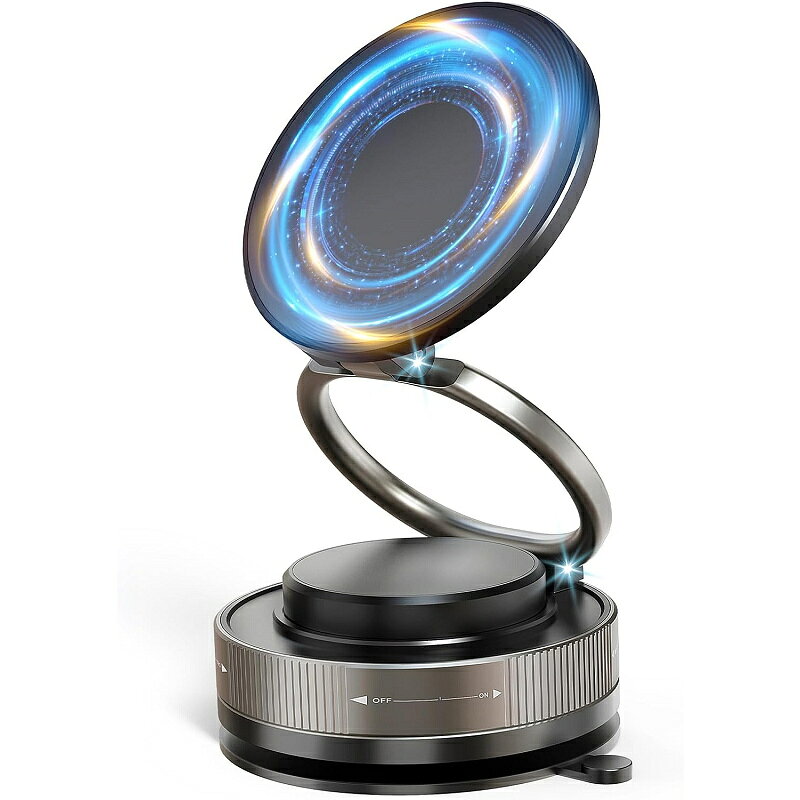 スマホホルダー 車 マグネット 360°調整可能 真空吸盤 超強磁力 N55磁石 車載スマホホルダー カー用品 高級合金素材 車 片手操作 iPhone Android他