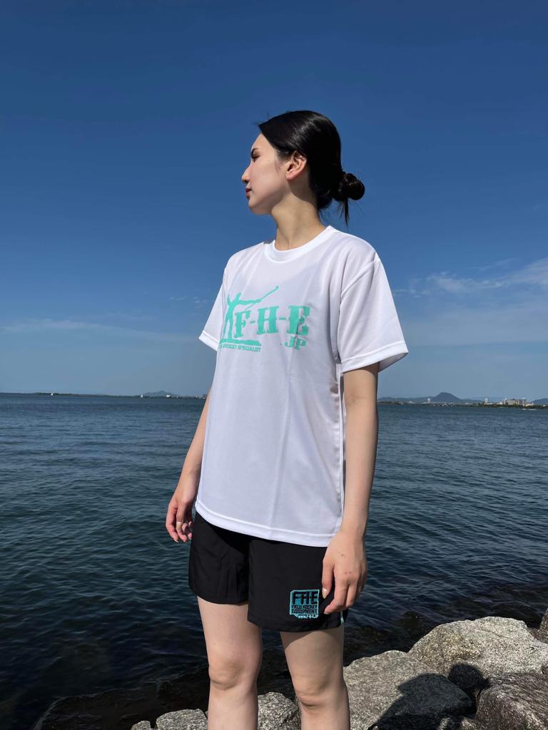 F-H-E Tシャツ 夏期限定 ホワイト/ティール【ホッケーTシャツ】【フィールドホッケー 】【ホッケードライTシャツ】