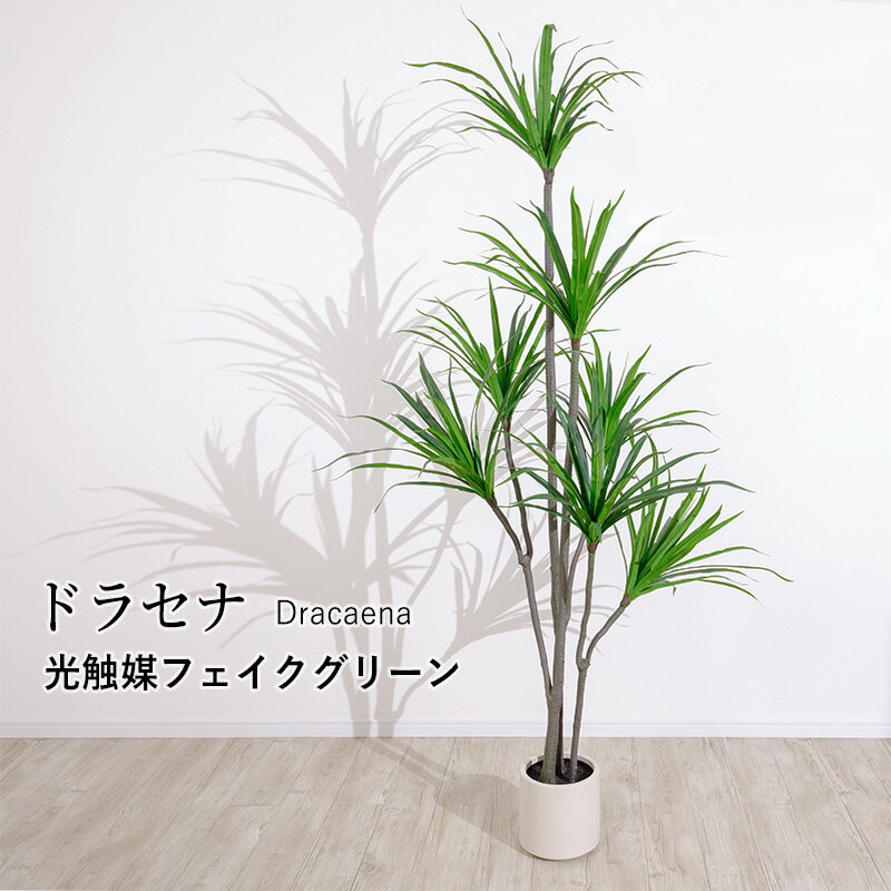 ドラセナ フェイクグリーン 光触媒フェイクグリーン 観葉植物 造花 人工観葉植物 リアル 水やり不要 枯れない 本物そっくり 光触媒 大型 おしゃれ ナチュラル お祝い 開店祝い オフィス 店舗 インテリア リビング 玄関