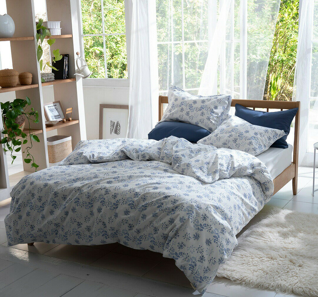 【ポイント5倍★7/25 0:00〜7/26 1:59】 布団カバーセット 3点 シングル 綿100% (枕カバー Mサイズ×2,掛け布団カバー ダブル) 花柄 ハーベスト ピローケース コンフォーターカバー 送料無料 まくらカバー