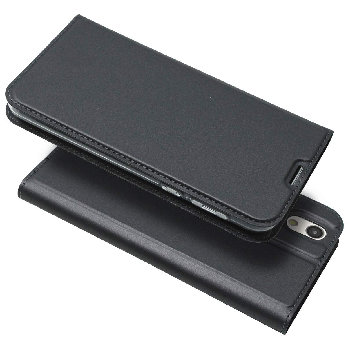 AQUOS sense SH-01K ケース 手帳型 AQUOS sense SHV40 ケース AQUOS sense lite SH-M05 ケース センス ライト SHM05 ケース 手帳 SH-01K カバー SHV40 ケース_iCoverCase_ 内蔵マグネット スマホケース カードポケット スタンド機能 軽量 超薄型 耐摩擦 ブラック 薄い黒 ライ
