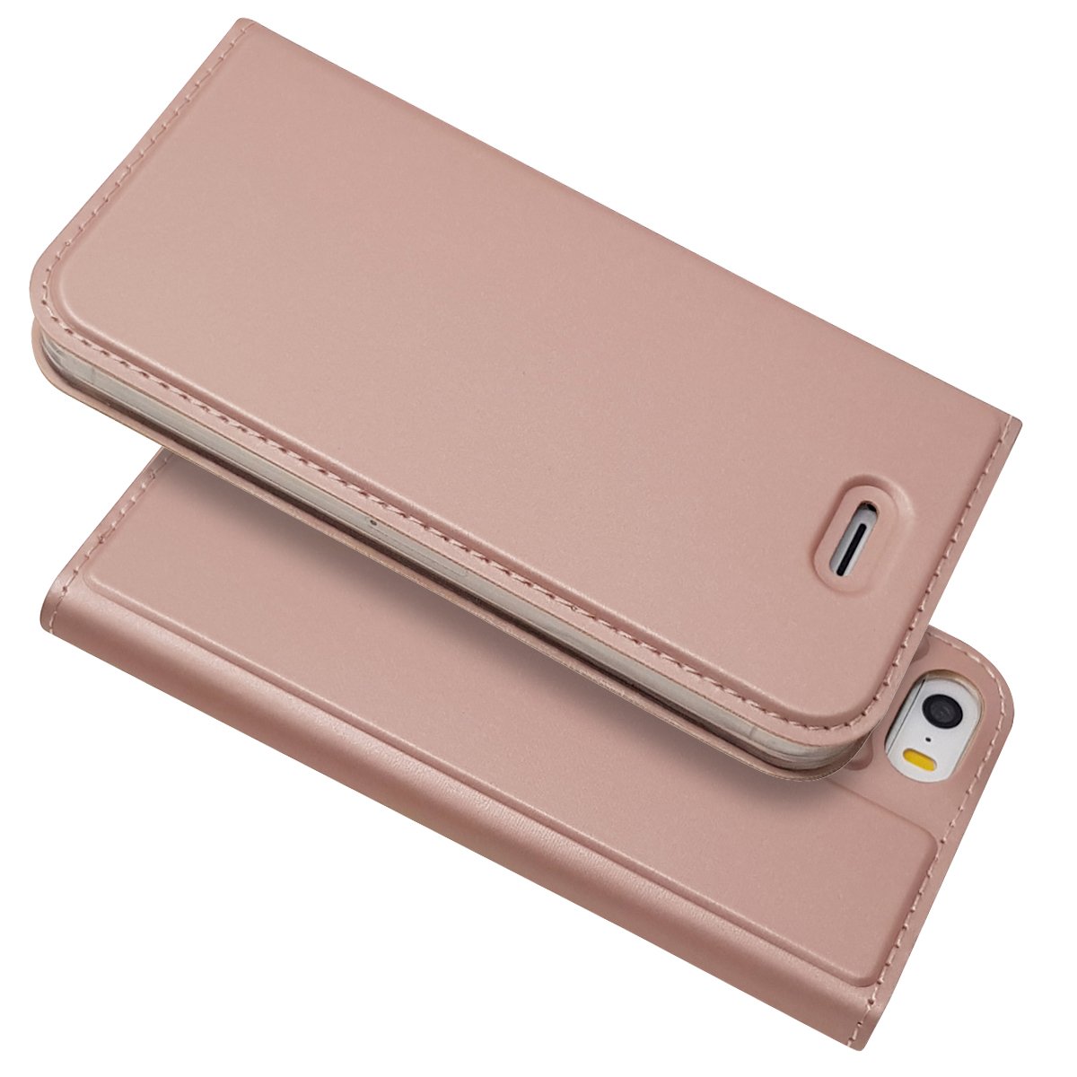 iPhone 5S 5 SE ケース 手帳型 iPhone5 iPhone5s iPhoneSE ケース カバー iPhone 5 ケース 手帳型 iCoverCaseアイフォン アイフォン5 アイフォン5s アイフォンSE 内蔵マグネット カードポケット スタンド機能 軽量 超薄型 耐摩擦 選べる4色 ピンク