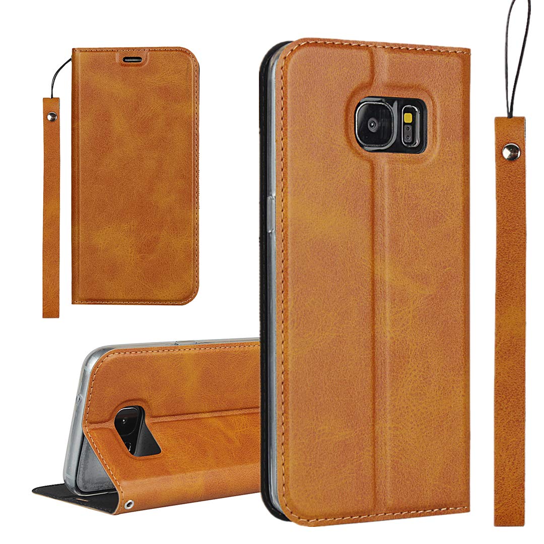 S7 edge ケース 手帳型 Galaxy S7edge ケース 手帳型 サムスン SC-02H SCV33 カバー ギャラクシー s7 エッジ ケース 手帳型 case iCoverCase 内蔵マグネット 磁気閉鎖 ベルトなし スマホケース カード入れ付き スタンド機能 軽量 スプラットホール付き スプラット同梱 落ち着