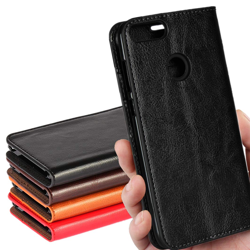 ファーウェイ Huawei P20 lite ケース 手帳型 Huawei Nova 3e 手帳 Huawei P20 lite カバー ファーウェイ P20 ライト/ノヴァ 3e スマホケース iCoverCase光沢加工 牛革 シンプル レトロ 携帯 カバー カードポケット スタンド機能 財布型 カバー選べる4色ブラック