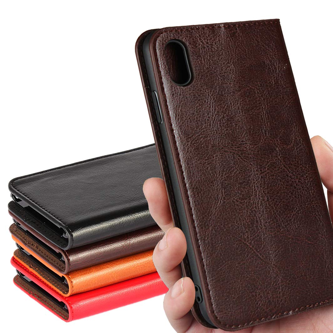 iPhone XS スマホ ケース iPhoneXS 手帳型 アイフォン XS カバーケース 手帳 アイフォンXS ケース 手帳型 iCoverCase 二重加工本革 シンプル レトロ 携帯 カバー カードポケット スタンド機能 財布型 光沢感 選べる4色 ダークブラウン