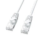 サンワサプライ カテゴリ6極細LANケーブル 0.5m ホワイト LA-SL6-005W