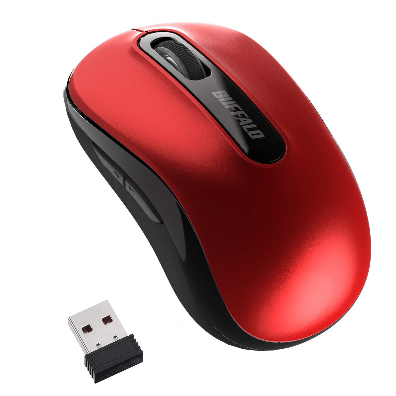 バッファロー マウス 無線 ワイヤレス 5ボタン 戻る/進むボタン搭載 小型 軽量 節電モデル 最大584日使用可能 BlueLED レッド BSMBW315RD