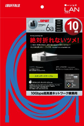 �Хåե����� BUFFALO �ĥ���ޤ�ʤ�LAN�����֥� ���ƥ���6a ���ȥ졼�� �Ρ��ޥ륿���� �֥�å� BSLS6ANU100BK