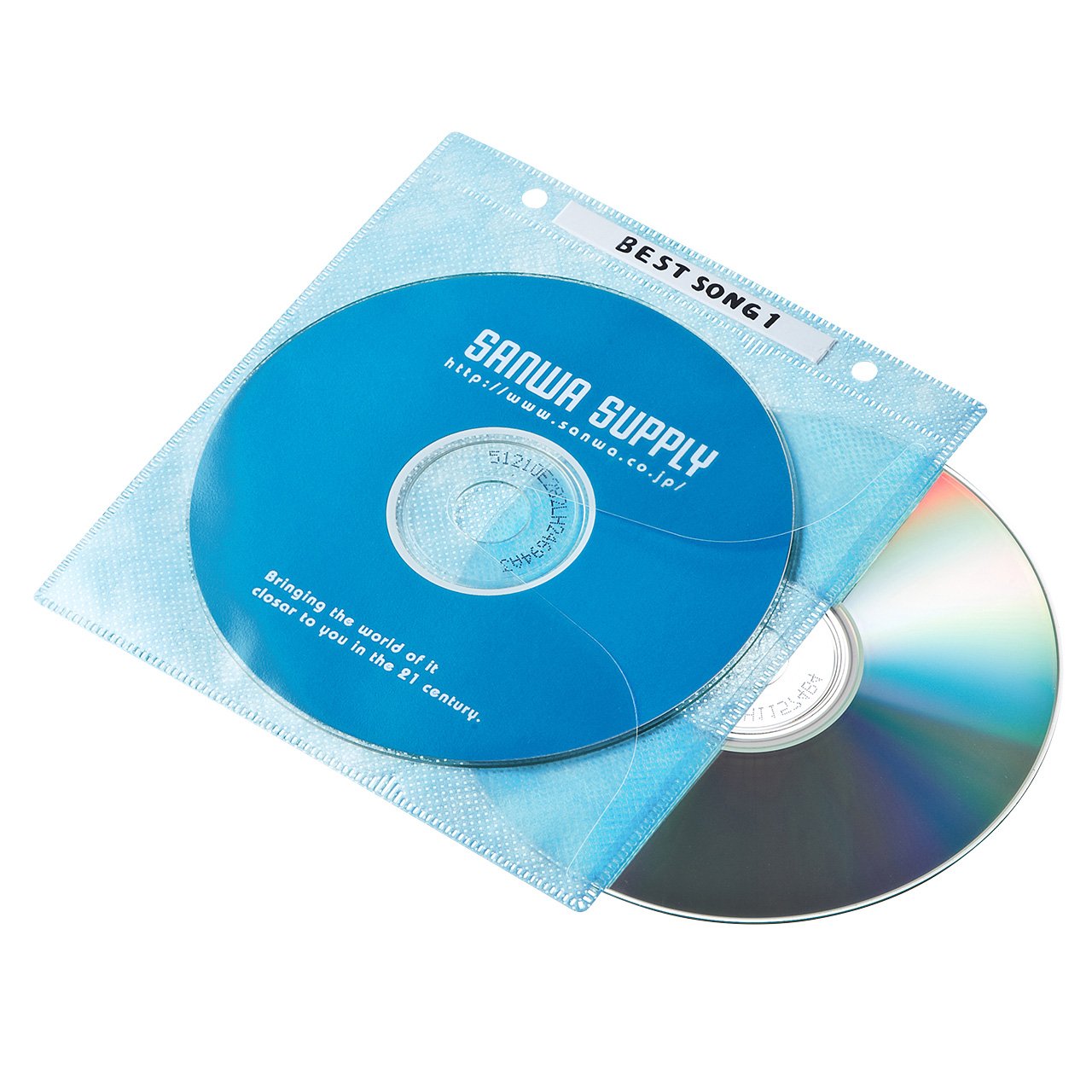 サンワサプライ DVD・CD不織布ケース(リング穴付・5色ミックス) 100枚 FCD-FR100MXN