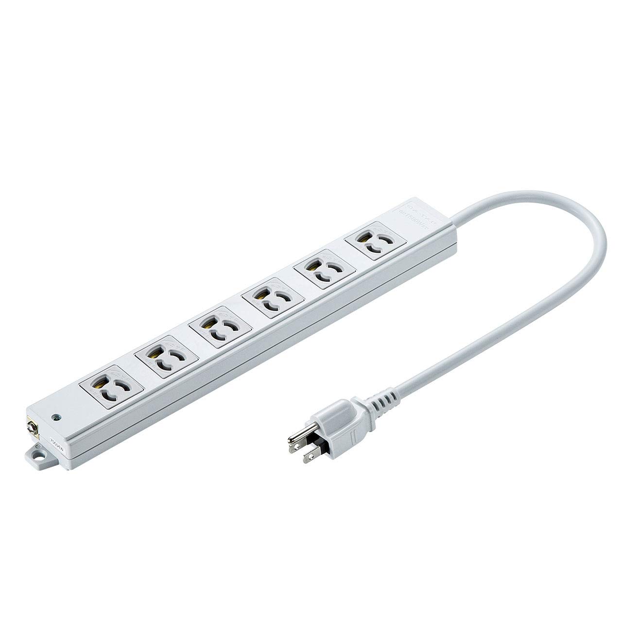 サンワサプライ 3P抜け止めタップ 6個口 裏面マグネット・通電ランプ付き 0.3m TAP-K6-03