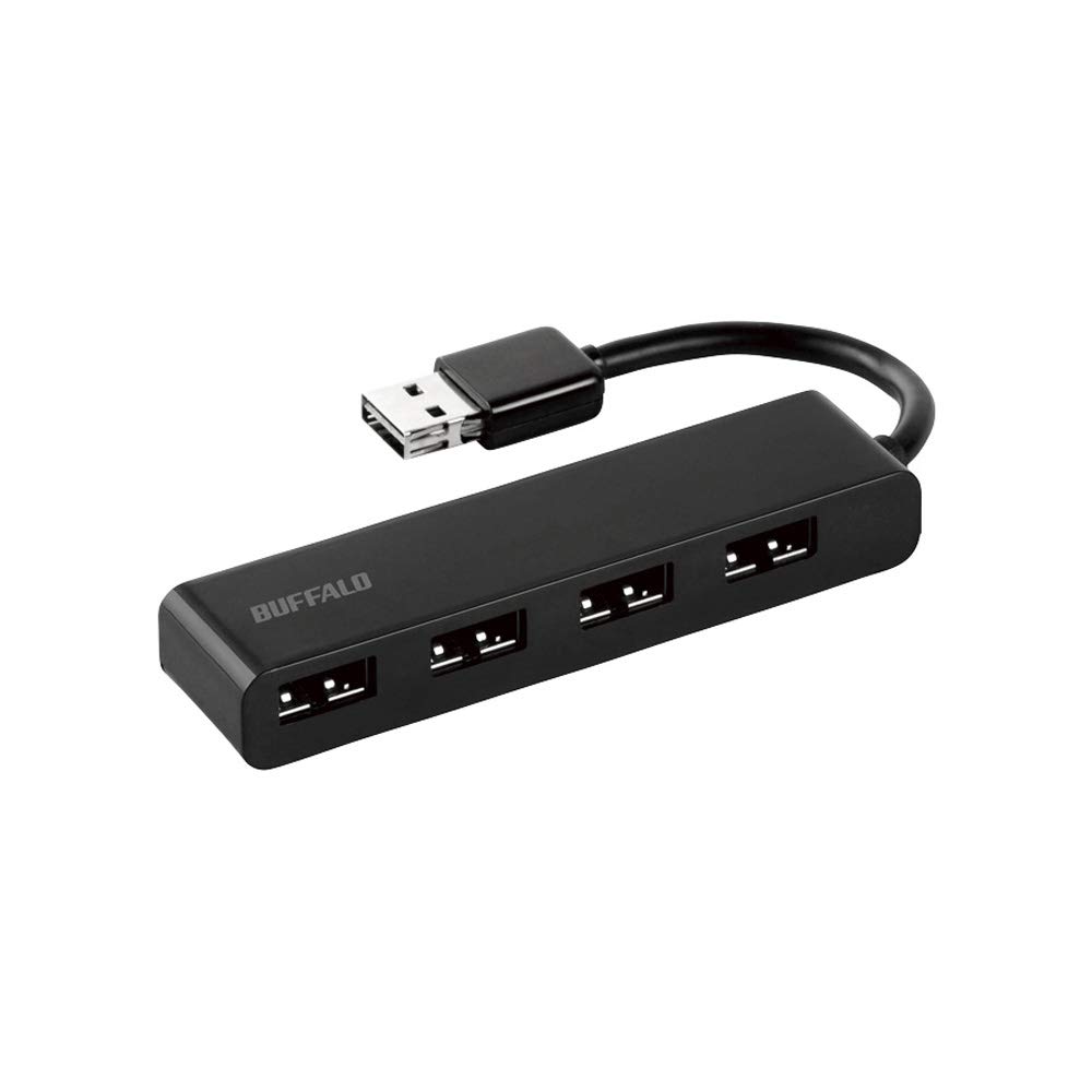 バッファロー BUFFALO USB2.0 バスパワー 4ポート どっちも ハブ ブラック BSH4U318D2BK