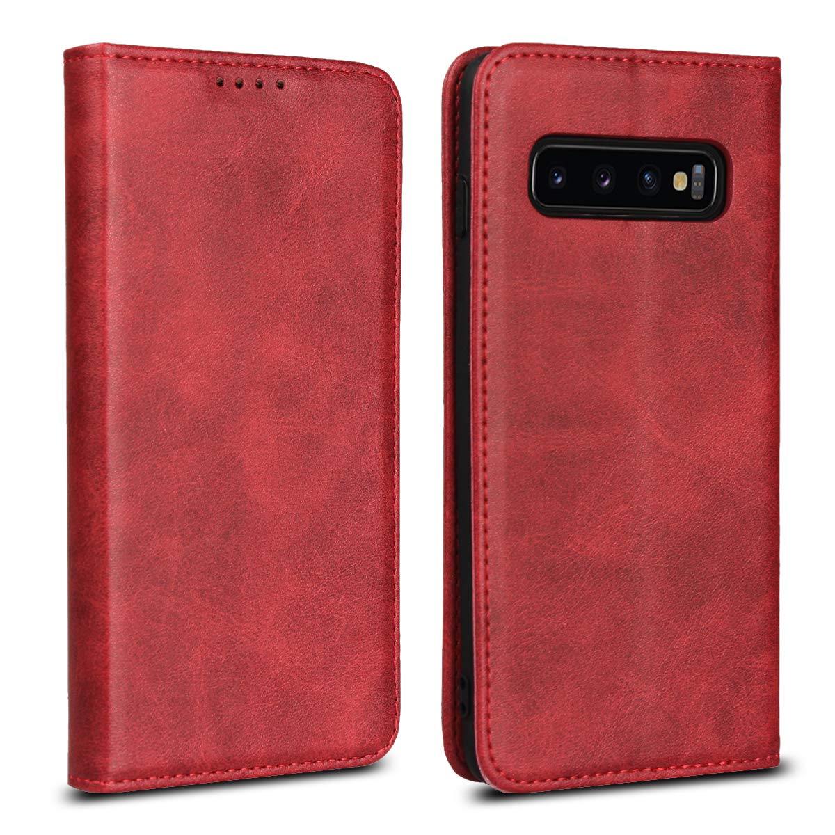 Galaxy S10 ケース SCV41 SC-03L 対応 エス10 カバー サムスン ギャラクシー S 10 スマホケース 携帯カバー 手帳型 カバー 財布 case_iCoverCase 内蔵マグネット 携帯カバー カードポケット カード入れ スタンド機能 シンプル カバー 落ち着いた色 スマホ 保護 レトロ レッド