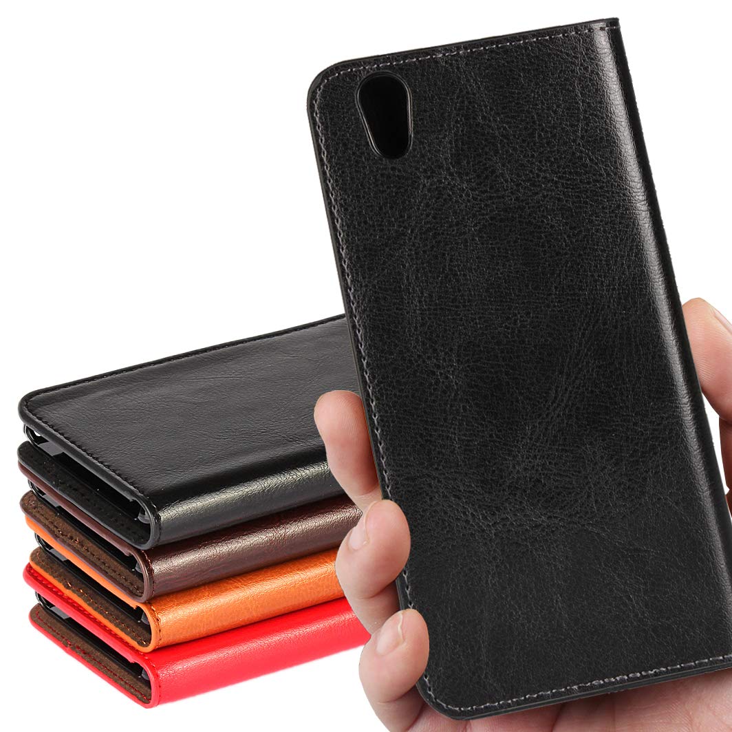 AQUOS sense SH-01K ケース 手帳型 AQUOS sense lite SH-M05 手帳ケース shv40 手帳 shv40 カバー sh-01k ケース手帳 アクオスケース_iCoverCase_ 光沢加工 牛革 マグネットなし ベルトなし レトロ 耐衝撃 スタンド付き ブラック