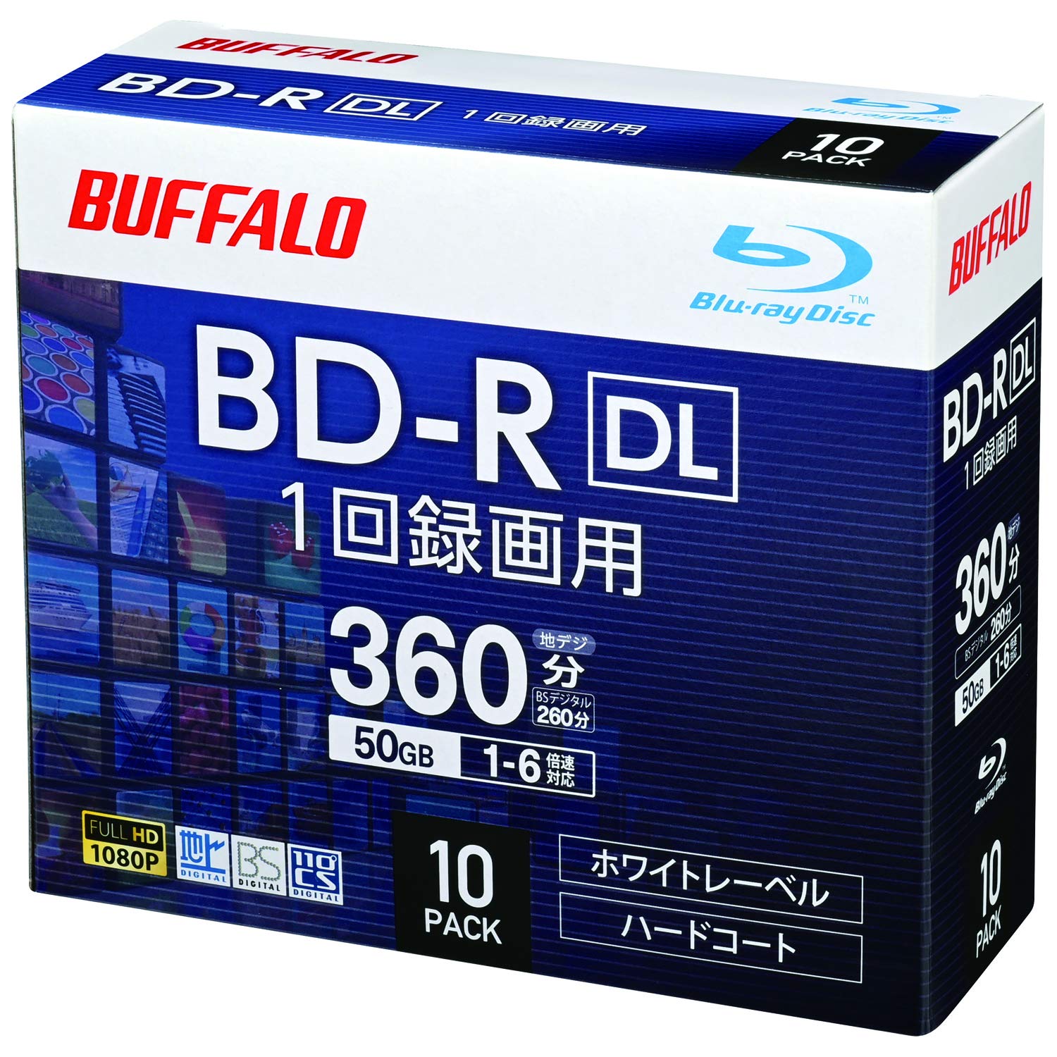 Хåե ֥롼쥤ǥ BD-R DL 1Ͽ 50GB 10  2 1-6® ǥ ưǧѤ ۥ磻ȥ졼٥ RO-BR50V-010CW/N