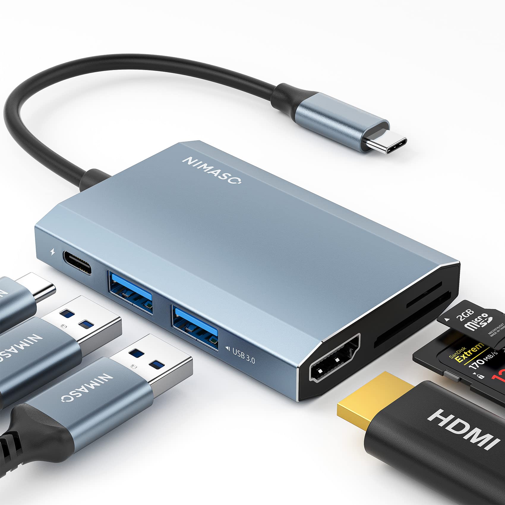 NIMASO USB C nu 6-in-1 A_v^ }`|[g 4K HDMI usb nu type-c ^Cvc }PD[d USB3.0 SD TFJ[h Thunderbolt3 NHB22L631