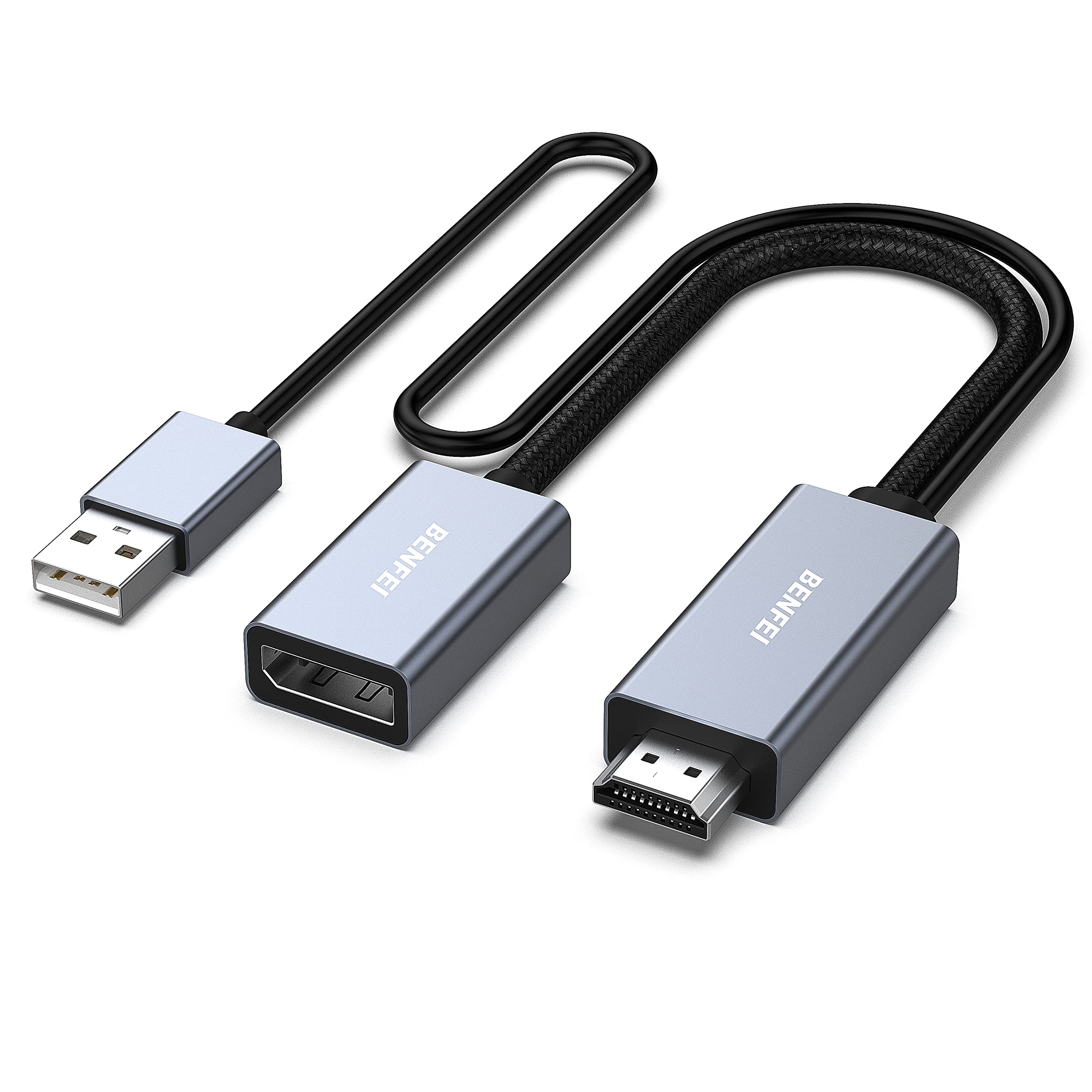 BENFEI HDMI - DisplayPort アダプター HDMI ソース - DisplayPort モニター PC グラフィックカード ノートパソコン PS5 Xbox One 360 対応 4K@60Hz 2K@144Hz 1080P@165Hz…
