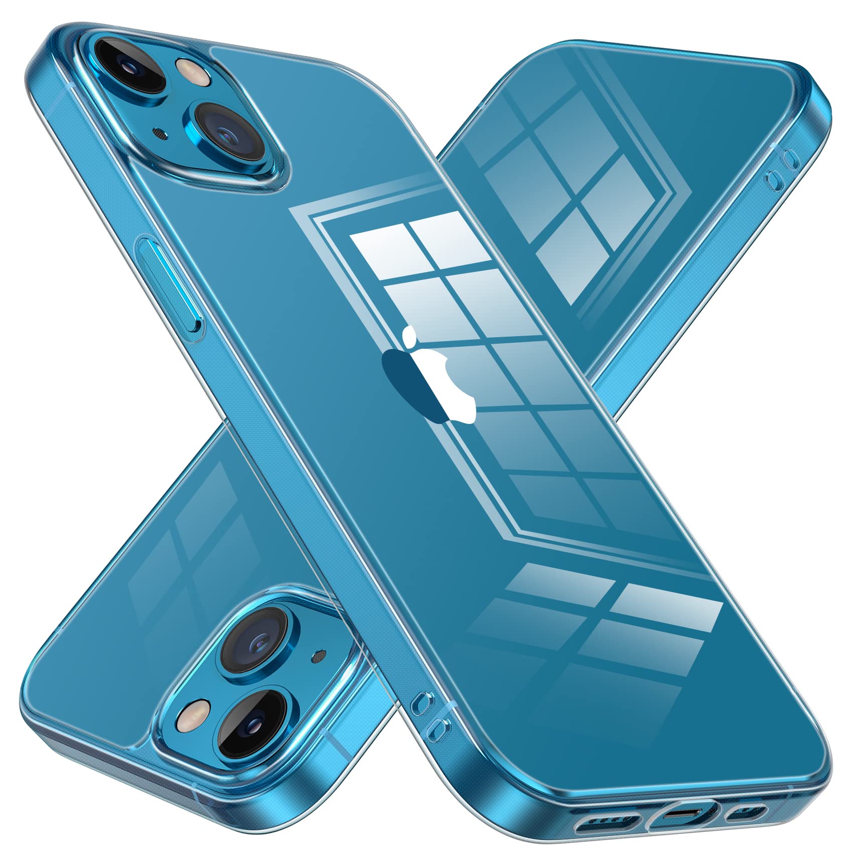 NIMASO ケース iPhone 13 用 iPhone13 用 カバー 背面 強化 ガラス バンパー TPU クリア カバー あいふぉん13 6.1インチ用 NSC21H306