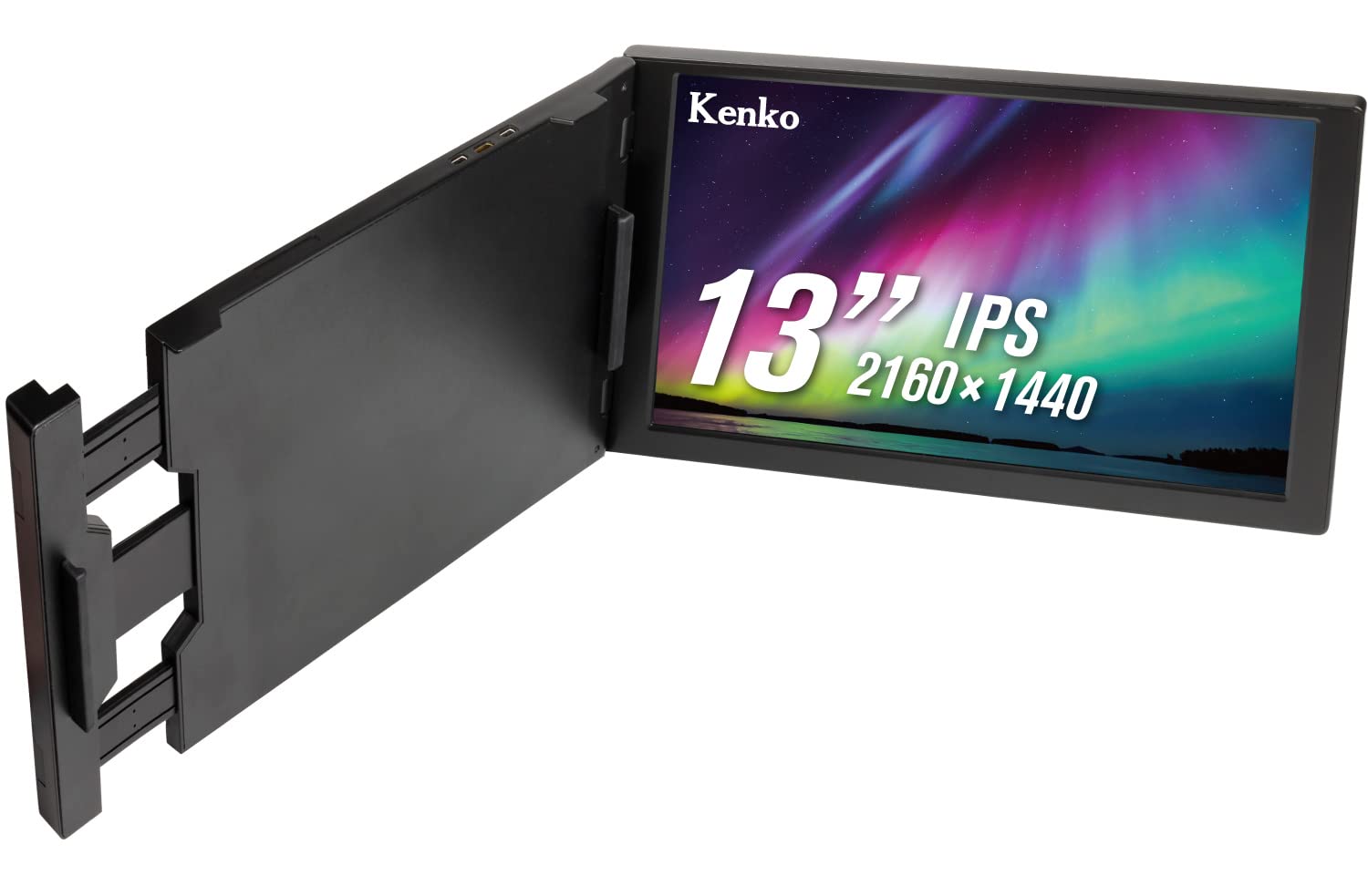 Kenko モバイルモニター KZ-13MT 13インチ 2160×1440 IPSパネル 光沢タイプ ミニHDMI/USB Type-C入力 ノートPC取り付け可能 005484 ブラック