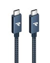 RAMPOW USB C ケーブル100W PD対応/USB 3.2 Gen 2x2-20Gbpsデータ転送PD3.0/QC3.0超高速充電 4K/60Hz 映像出力対応 超高耐久 iPhone15シリーズ充電ケーブル MacBook Pro/iPad Pro/Google Pixel/Galaxy等タイプC対応 在宅勤務/出張支援 ネイビー 1M