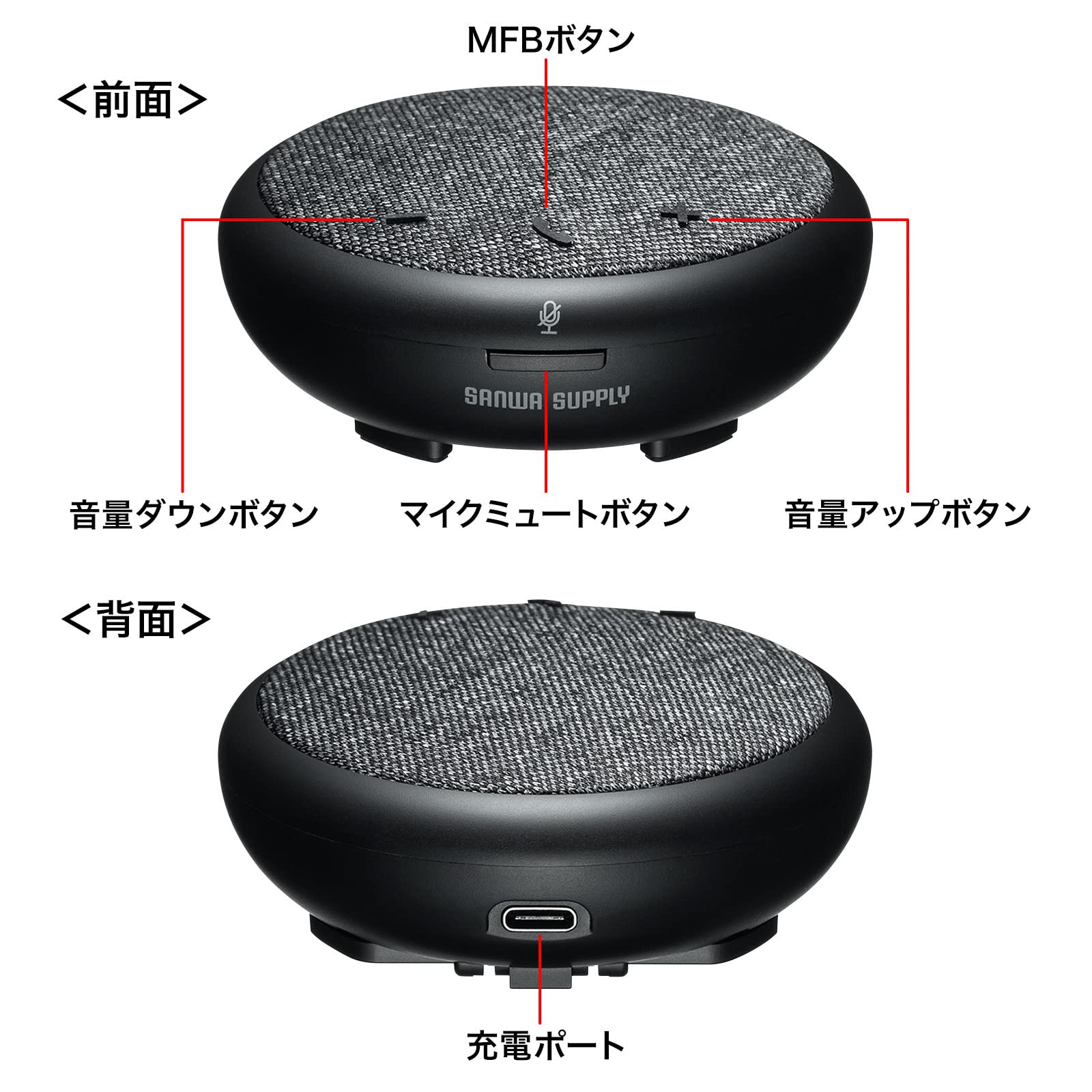 サンワサプライ Bluetooth会議スピーカーフォン（個人向け） MM-BTMSP4 fidela-10145277 FIDELA サンプル画像3