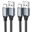 2ܥåNIMASO USB Type C ֥ 2m+2mQC3.0б 3A® c ť֥ iPad ProSonyGalaxyHuawei ¾Android  USB-C б