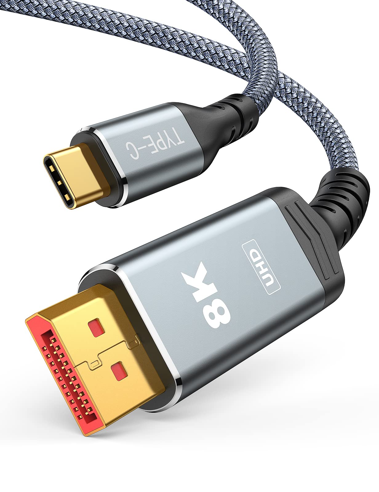 Snowkids USB C DisplayPort ケーブル1m usb c dp 1.4 8K@60Hz 4K@144Hz 変換ケーブル 単方向伝送 スマホ テレビ ノートパソコン タブレットPCなどに対応