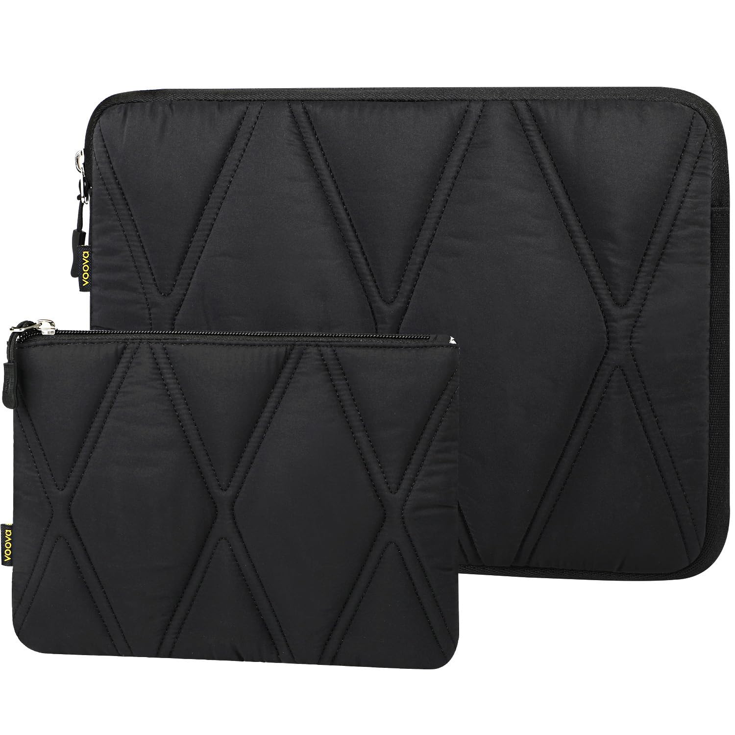 Voova Puffy パソコンケース 14-15インチ 耐衝撃 PCケース ノートパソコンケース 軽量 パソコンバッグパソコンけーす アクセサリーポーチ付き 男女兼用 MacBook Pro 14, Macbook air 15, 13.5" Surface Laptop 4/5 サーフェス ラップトップ 4/5 対応, かわいい ふわふわ PCバ
