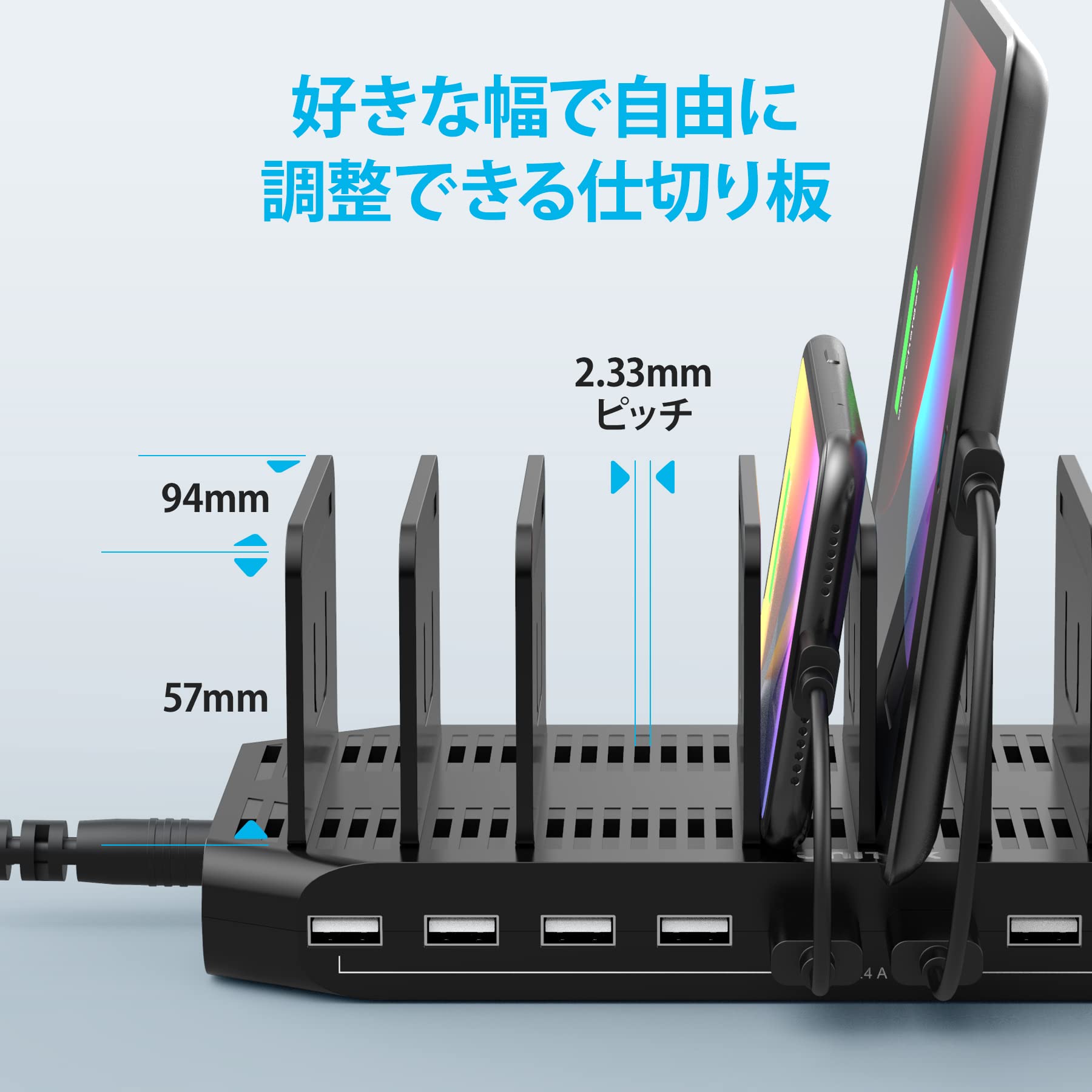 Unitek 2021�� USB���ť��ơ������ 10�ݡ��� ��彼�ť������ PSEǧ�ں� 10��Ʊ������ 1.5A/2.4A ʣ�����б� Android/iPhone/iPad/kindle/���֥�å�/PSP ���ڤ��� �ֳ�Ĵ����ǽ ��Ǽ���� ��� �֥�å�