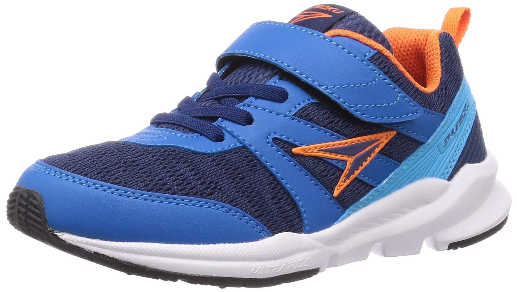 [シュンソク] スニーカー キッズ 男の子 女の子 子供靴 幅広 軽量 15~25cm 3E 2E SJJ 6380 6390 6420 9570 9580 ネイビー/ブルー 20.0 cm