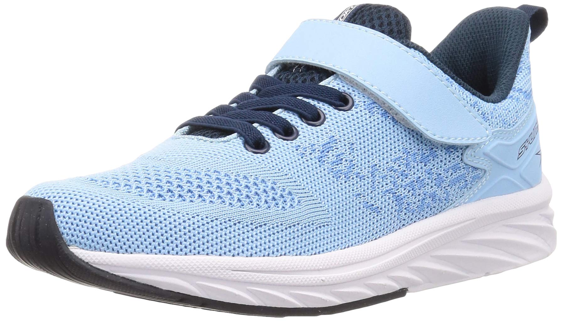 [シュンソク] スニーカー キッズ 男の子 女の子 子供靴 幅広 軽量 15~25cm 3E SJJ 8690 9990 サックス 19.0 cm(4)