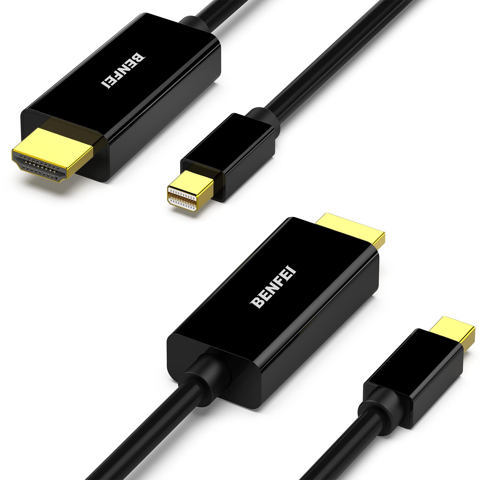 BENFEI Mini DisplayPort - HDMI ケーブル、1.8m Mini DP - HDMI ケーブル (Thunderbolt 互換) MacBook Air/Pro、Surface Pro/Dock、モニター、プロジェクター用…2個