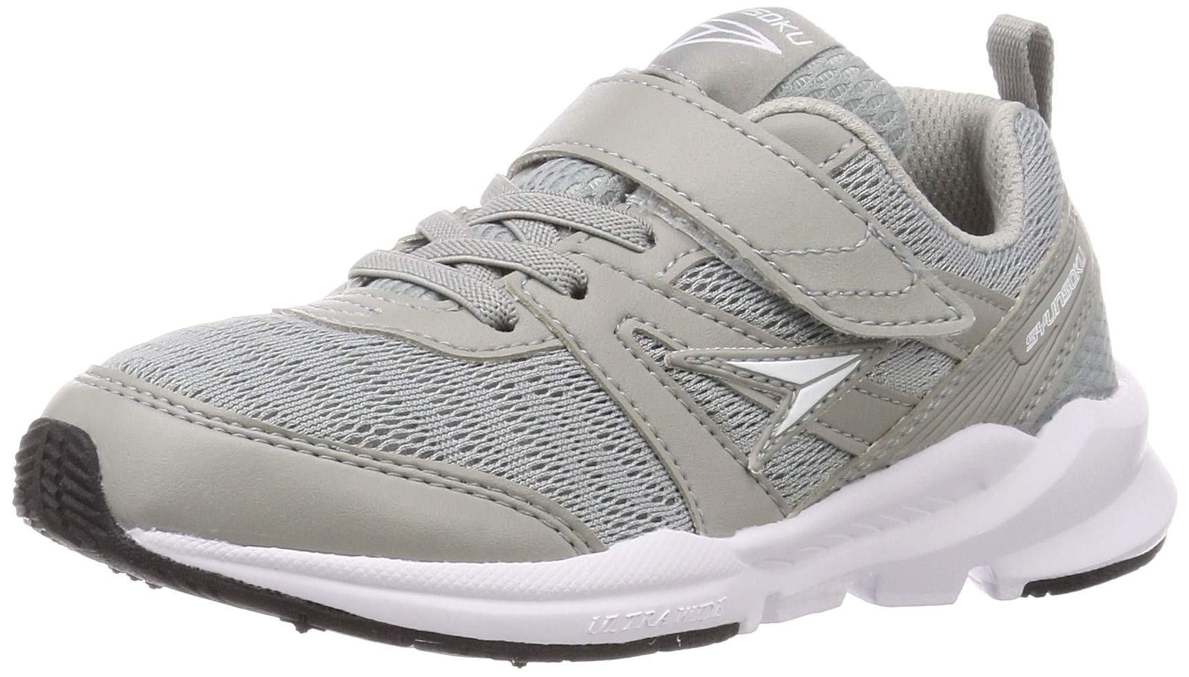 楽天FIDELA[シュンソク] スニーカー キッズ 男の子 女の子 子供靴 幅広 軽量 15~25cm 3E 2E SJJ 6380 6390 6420 9570 9580 グレー 22.5 cm