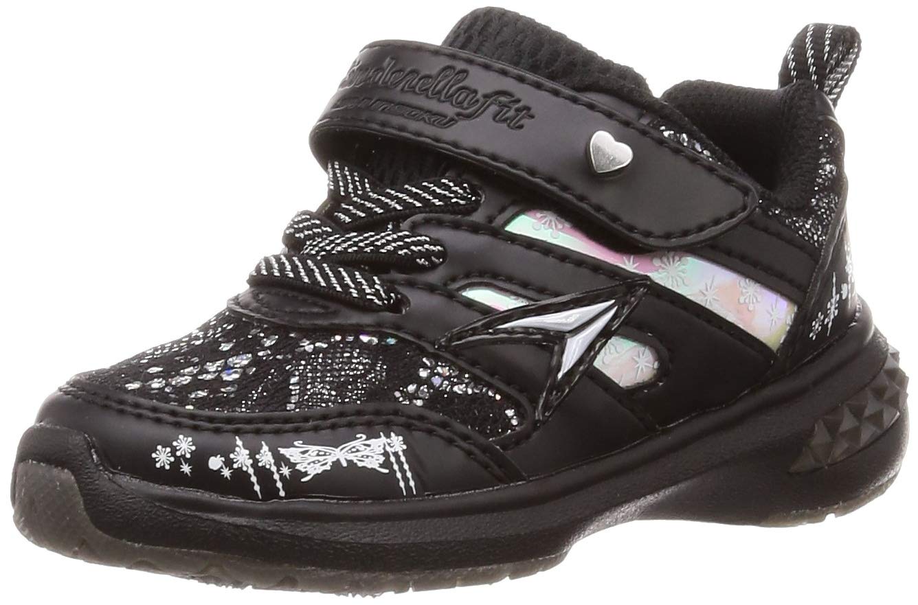 [[シュンソク]] スニーカー 運動靴 軽量 15~24.5cm D キッズ 女の子 LEJ 6170 6690 ブラック 16 cm D