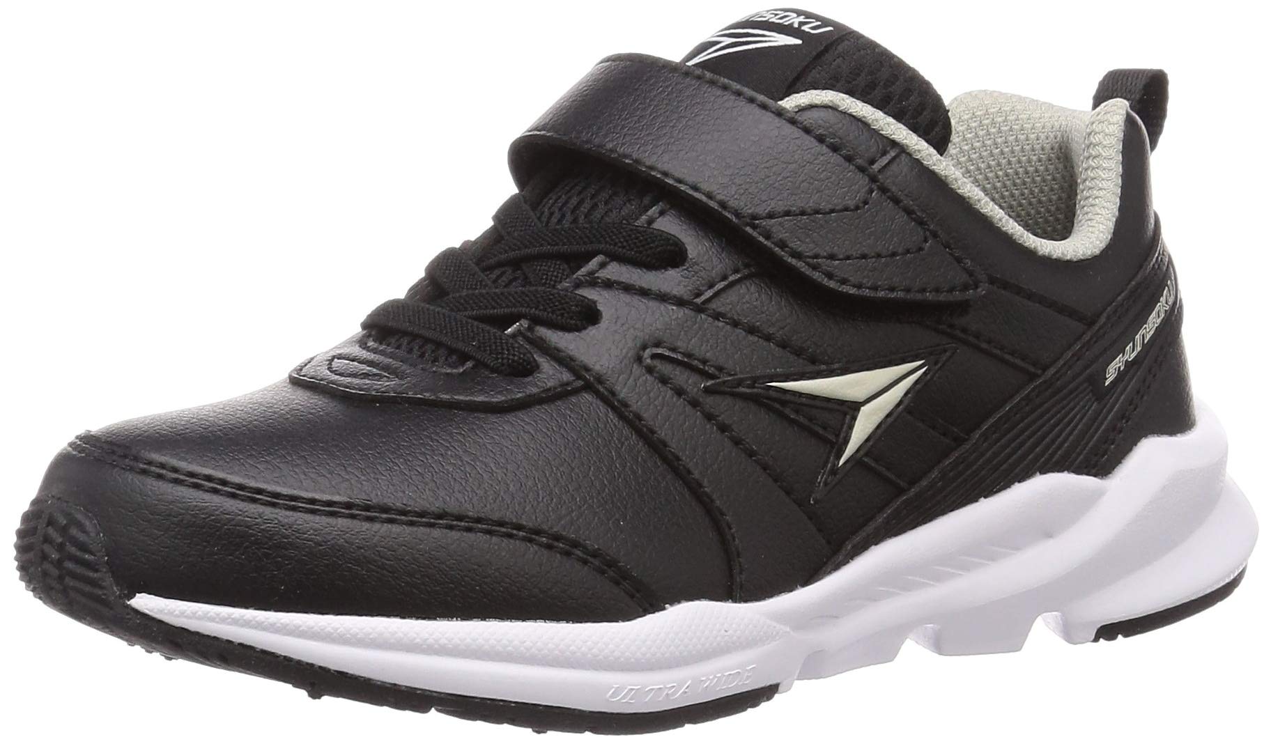 楽天FIDELA[シュンソク] スニーカー キッズ 男の子 女の子 子供靴 幅広 軽量 15~25cm 3E 2E SJJ 6380 6390 6420 9570 9580 ブラック/スムース 22.0 cm