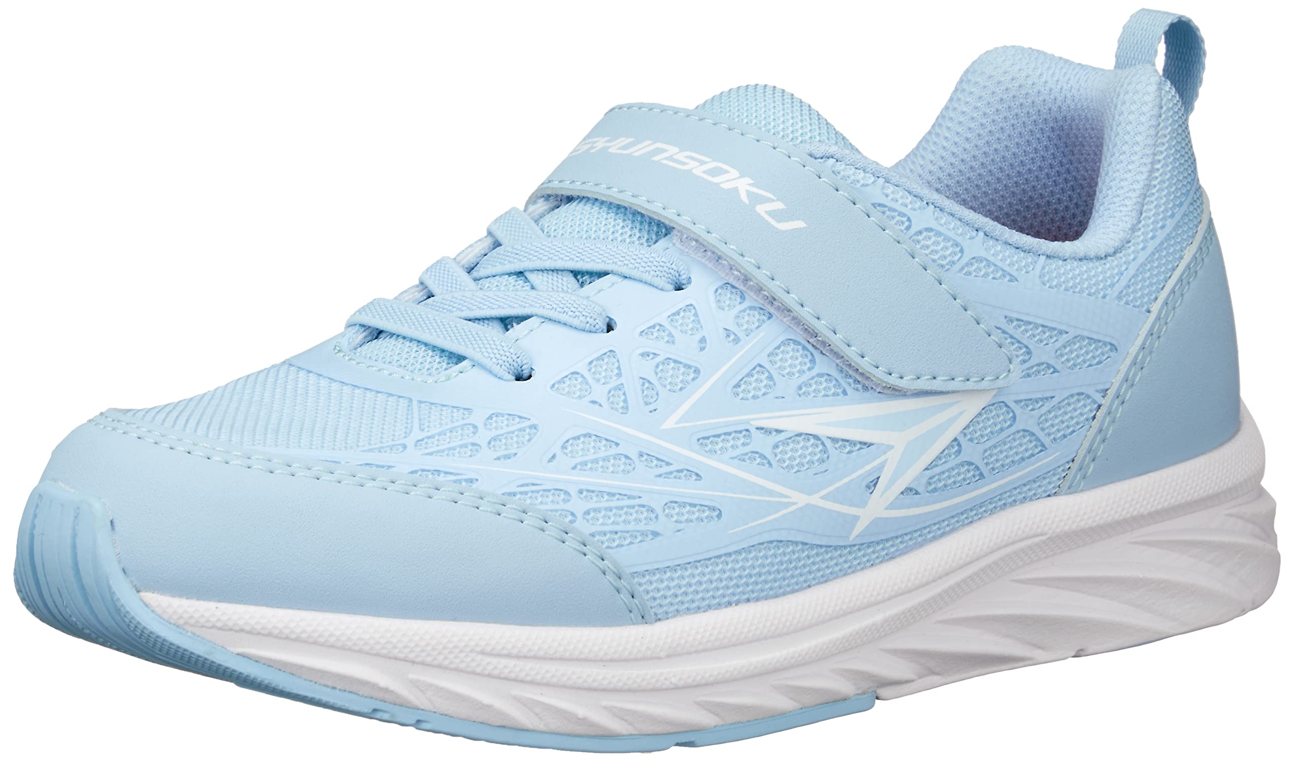 [シュンソク] スニーカー キッズ 男の子 女の子 子供靴 防水 幅広 19~25cm 3E SJJ 8920 サックス 22.5 cm(4)