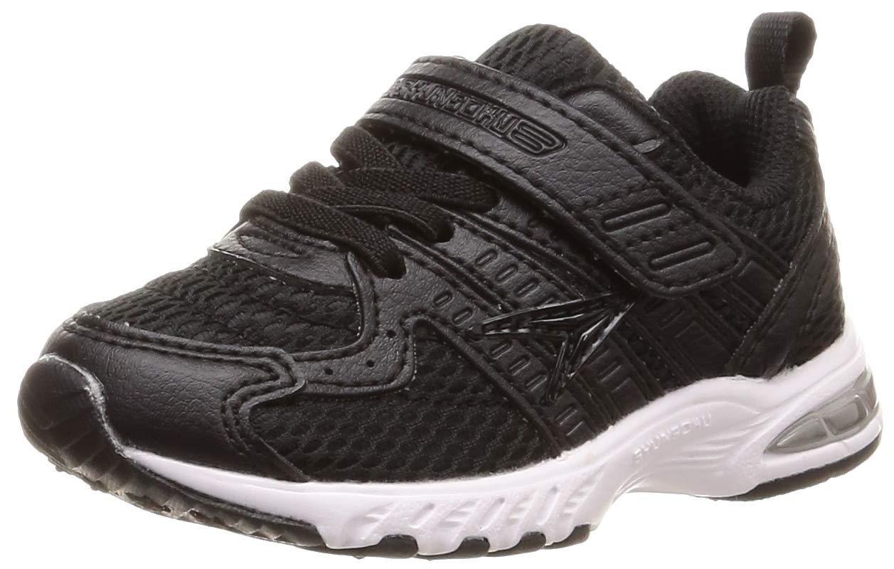 [シュンソク] スニーカー キッズ 男の子 女の子 白 黒 通学靴 軽量 19~24.5cm 2E SJJ 0960 ブラック 17..