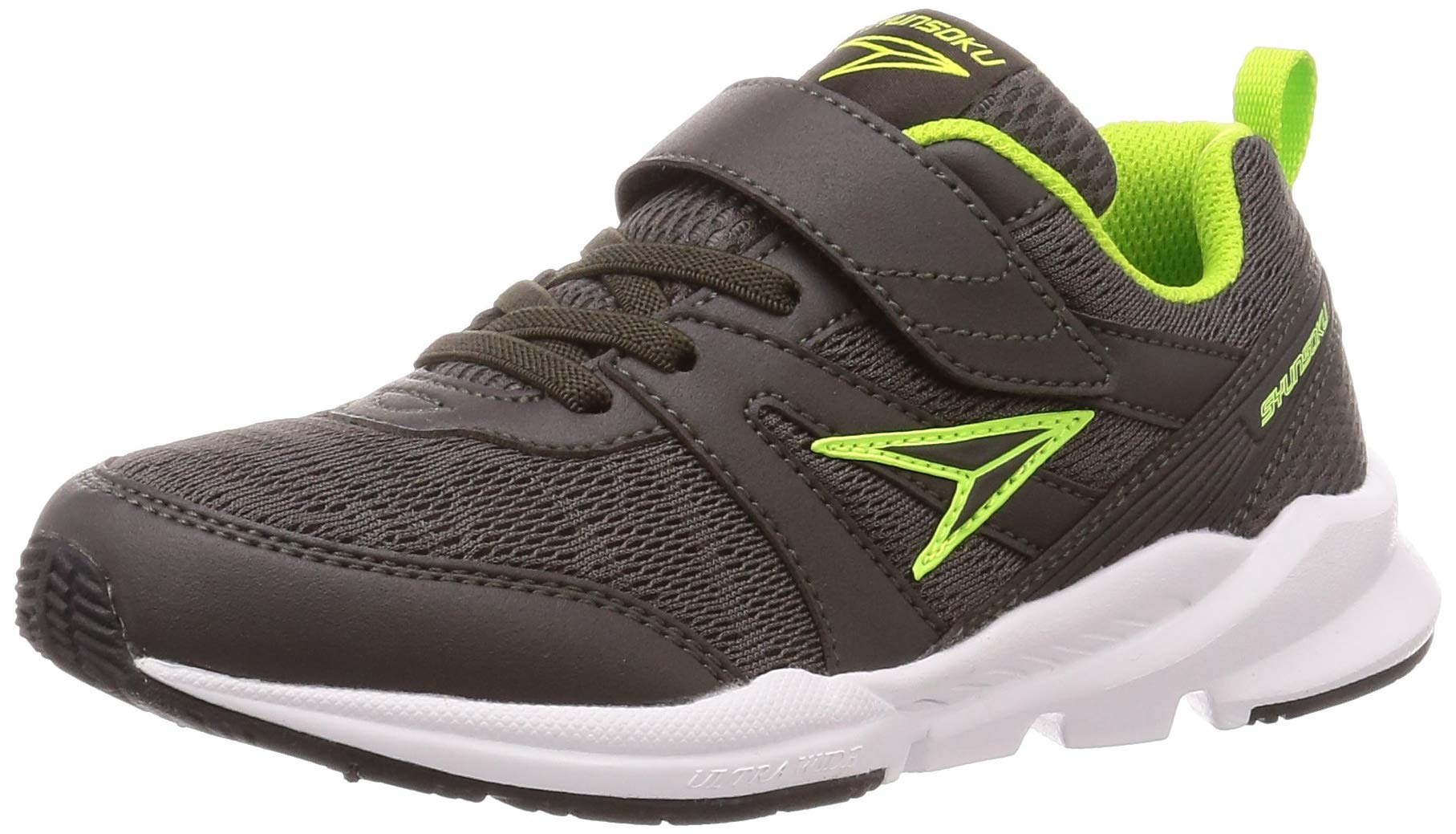 [シュンソク] スニーカー キッズ 男の子 女の子 子供靴 幅広 軽量 15~25cm 3E 2E SJJ 6380 6390 6420 9570 9580 ガンメタ 24.5 cm