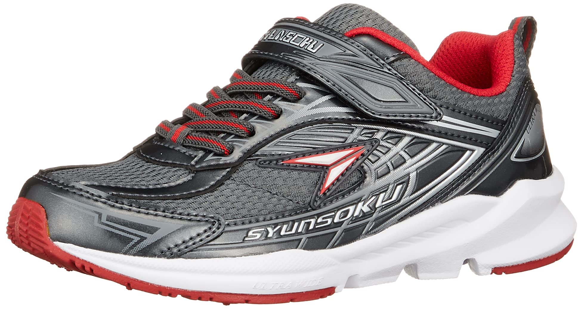 [シュンソク] スニーカー キッズ 男の子 子供靴 幅広 軽量 16~25cm 3E SJJ 4410 9240 ガンメタリック 20.5 cm