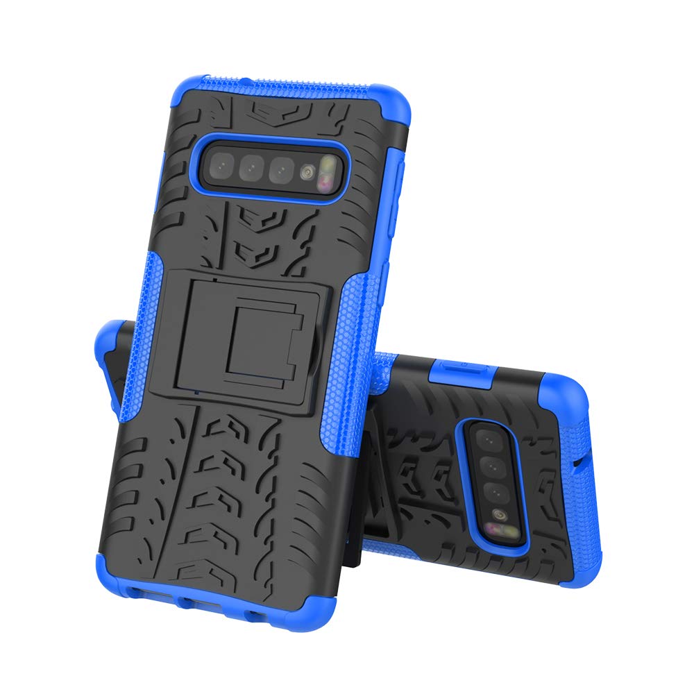 Galaxy S10 ケース SCV41 SC-03L 対応 エス10 カバー サムスン ギャラクシー S 10 バンパー case 専用_iCoverCase_ アウトドア 旅行 オフィス 室内 用 頑丈 TPU + PC スタンド機能付き 二重構造 バンパー 耐衝撃 頑丈 バンパーケース 携帯カバー スマホケース 耐摩擦 ブルー