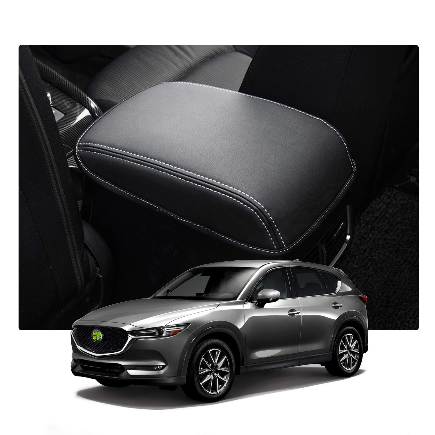 RUIYAマツダCX-5 KF系 2代目 アームレストカバー コンソールボックスカバー カーアクセサリー インテリアパネル 手すりボックカバー 傷防止 汚れ防止 取付簡単 アームレストボックス保護カバー