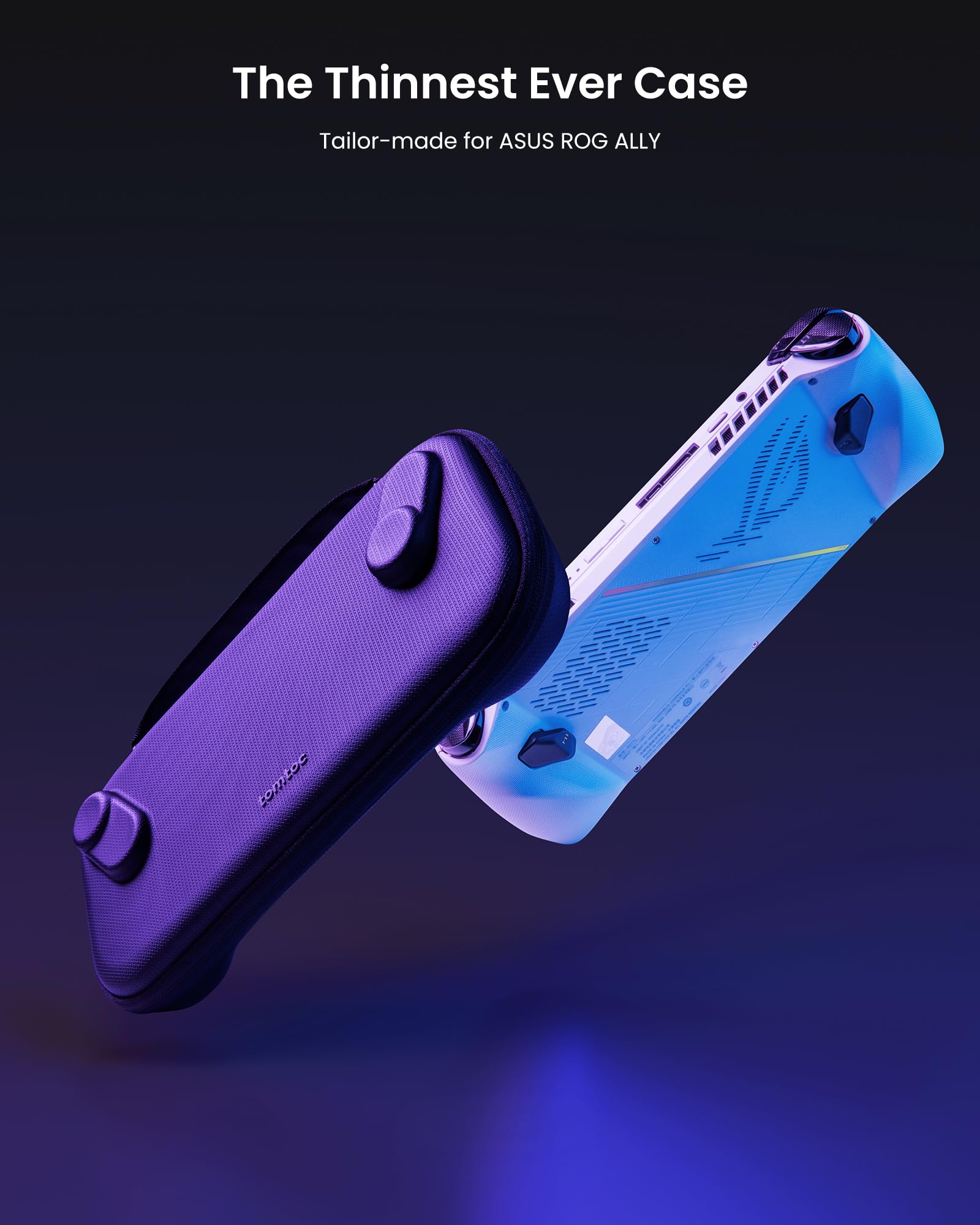 tomtoc ROG Ally ハードケース 薄型 キャリングケース ジョイスティック 全面保護 スリムデザイン 耐衝撃 2WAY 持ち運び