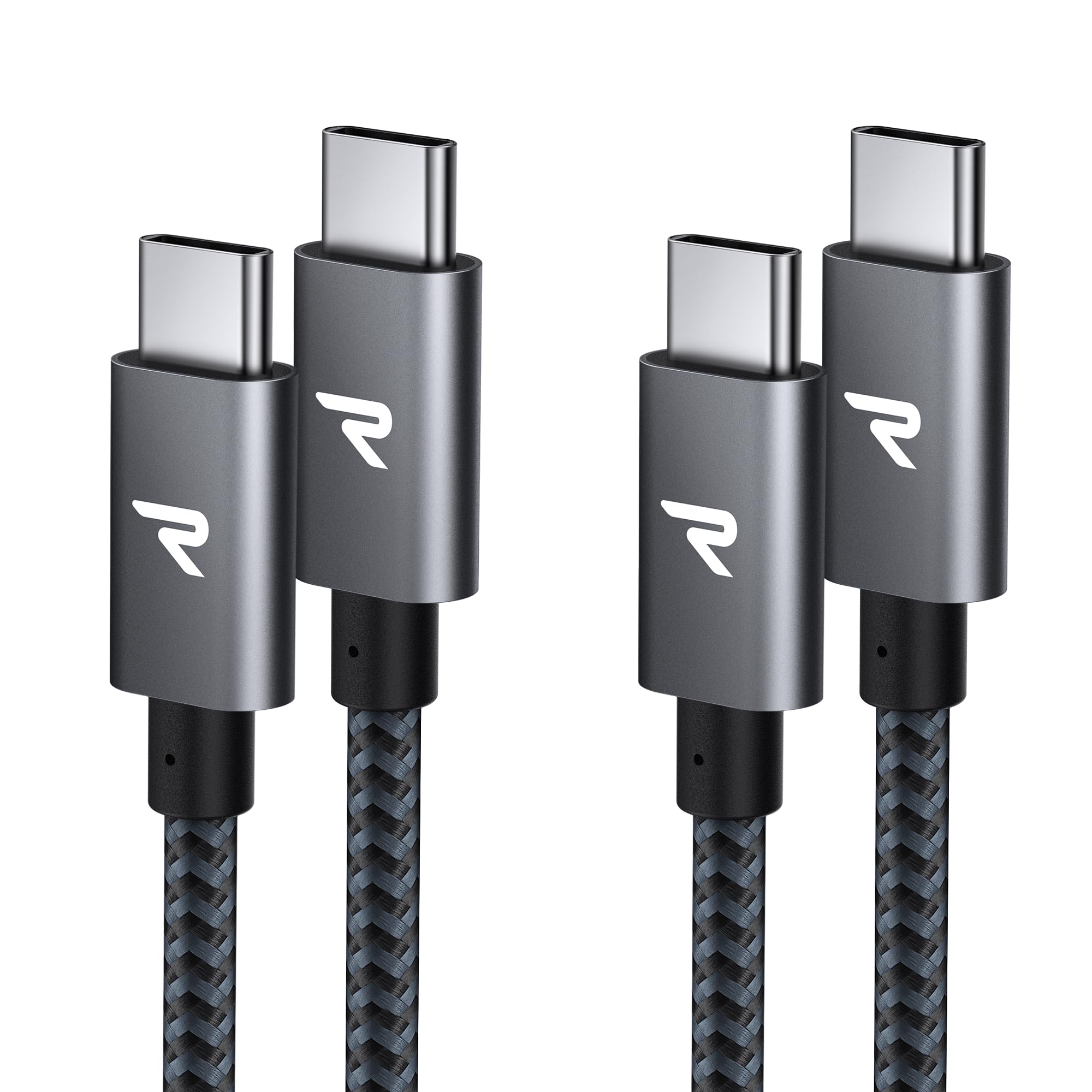 2本セットRAMPOW USB C ケーブル2m+2m/黒 PD対応 60W急速充電USB-C USB-C ケーブル...