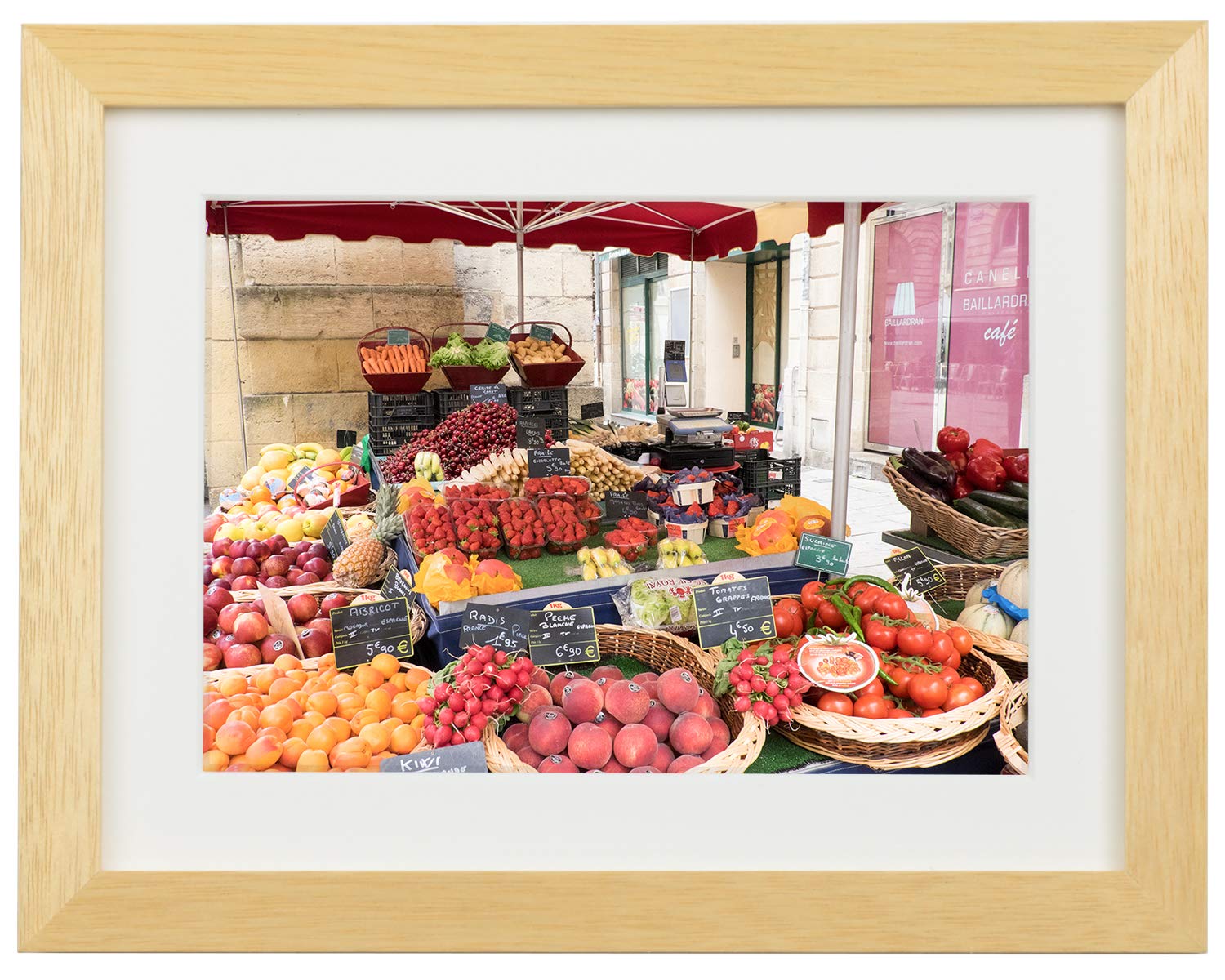 Kenko 額縁 NEW ガーデン 2L ガラスタイプ 木製フレーム ナチュラル MNGA-2L-NA