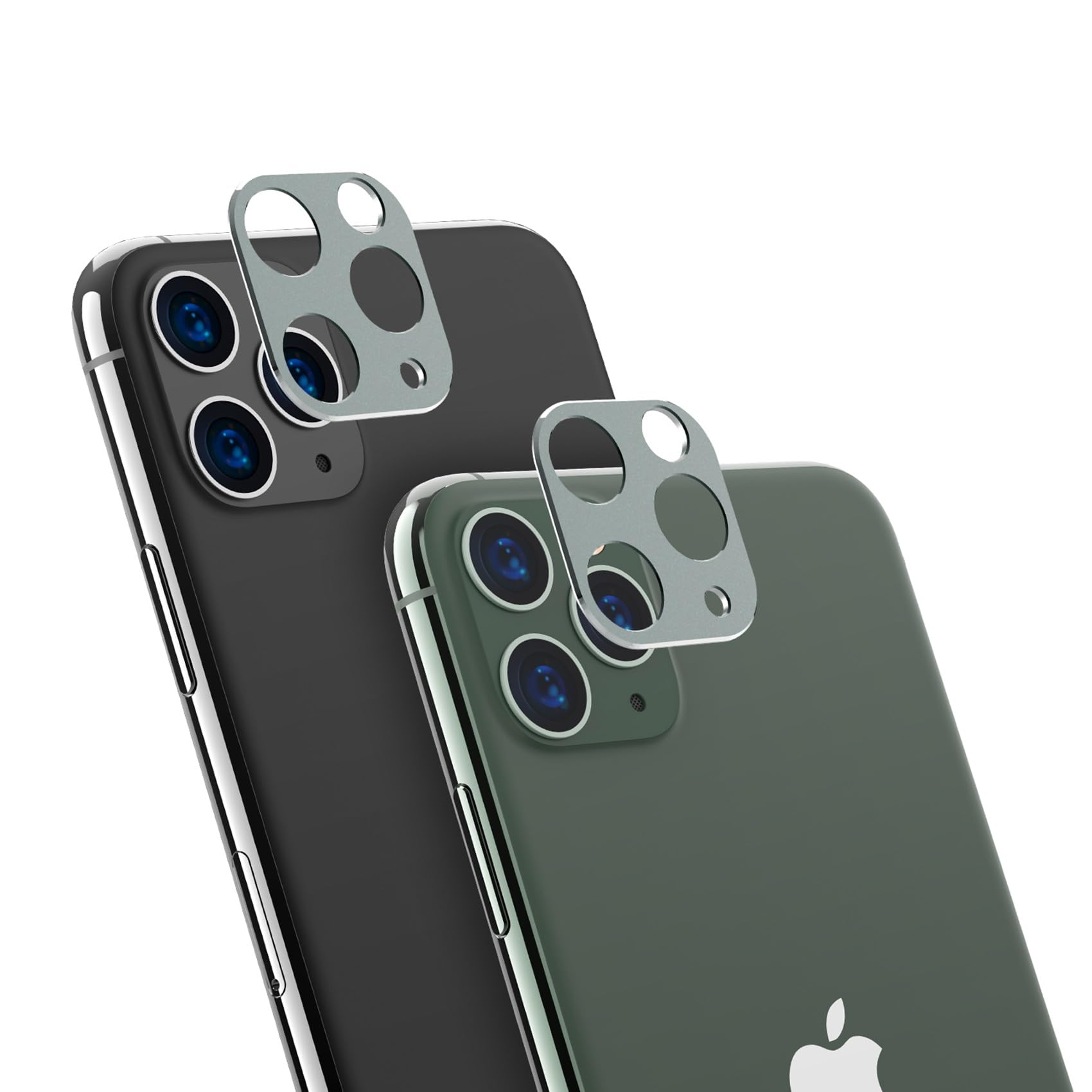 NIMASO カメラレンズカバー iPhone 11 Pro/11 Pro Max専用 カメラフィルム カメラ保護 アルミ合金製 耐衝撃 ダークグリーン 2枚セット NCM23L911