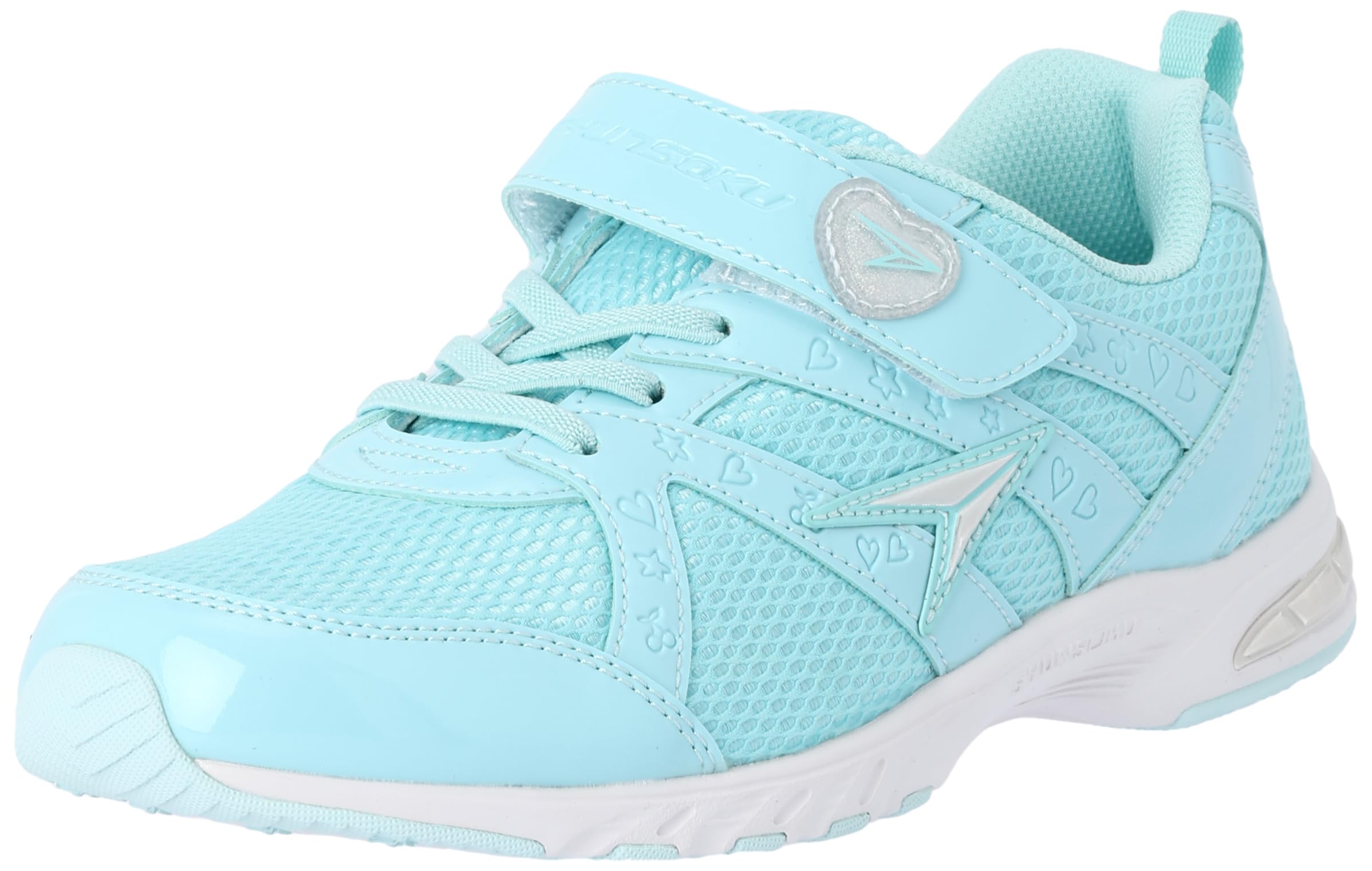 [シュンソク] スニーカー キッズ 女の子 白 通学靴 軽量 19cm~24.5cm 2E LEJ 4270 7870 サックス_現行カラー(4)